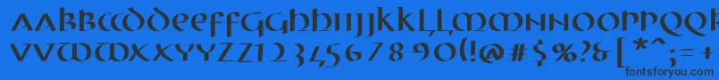 フォントMkuncialePen – 黒い文字の青い背景