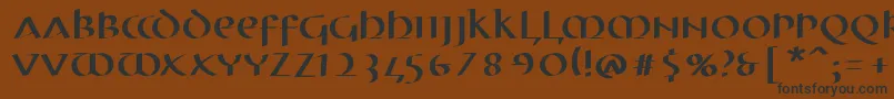 MkuncialePen Font – Black Fonts on Brown Background