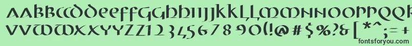 MkuncialePen Font – Black Fonts on Green Background