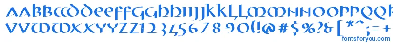 フォントMkuncialePen – 白い背景に青い文字