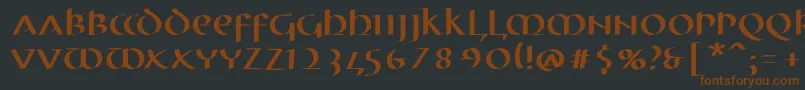 MkuncialePen Font – Brown Fonts on Black Background