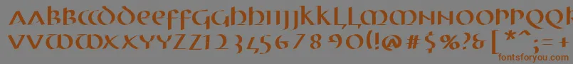 MkuncialePen Font – Brown Fonts on Gray Background