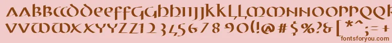 MkuncialePen Font – Brown Fonts on Pink Background