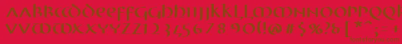 MkuncialePen Font – Brown Fonts on Red Background