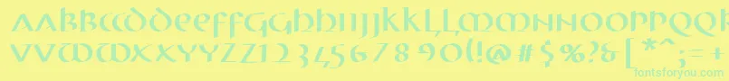 fuente MkuncialePen – Fuentes Verdes Sobre Fondo Amarillo