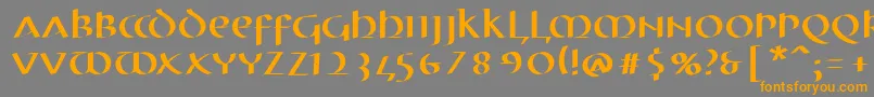 MkuncialePen Font – Orange Fonts on Gray Background