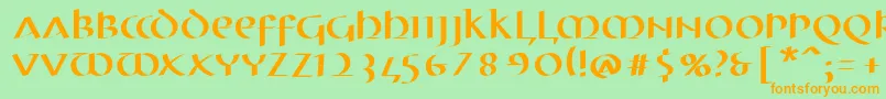 MkuncialePen Font – Orange Fonts on Green Background