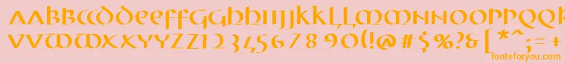 MkuncialePen Font – Orange Fonts on Pink Background