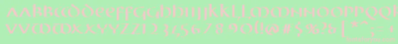 MkuncialePen Font – Pink Fonts on Green Background