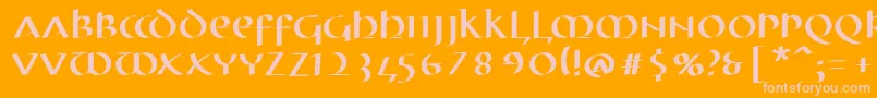 MkuncialePen Font – Pink Fonts on Orange Background