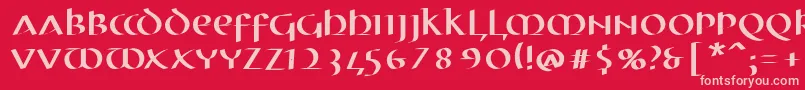 MkuncialePen Font – Pink Fonts on Red Background