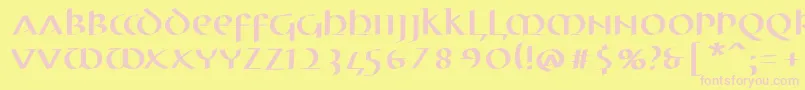 MkuncialePen Font – Pink Fonts on Yellow Background