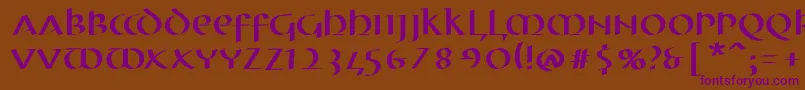 MkuncialePen Font – Purple Fonts on Brown Background