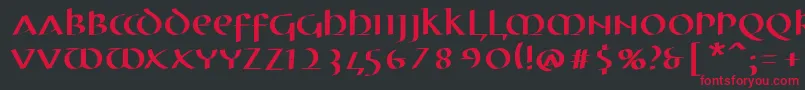 Шрифт MkuncialePen – красные шрифты на чёрном фоне