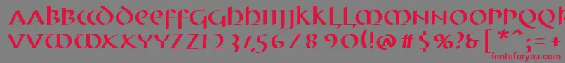 MkuncialePen Font – Red Fonts on Gray Background