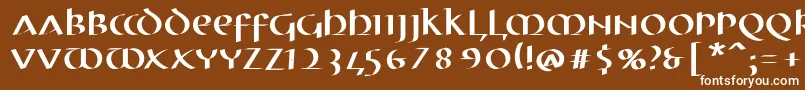 MkuncialePen Font – White Fonts on Brown Background