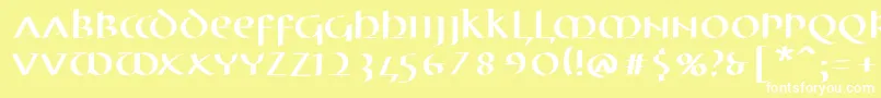 MkuncialePen Font – White Fonts on Yellow Background