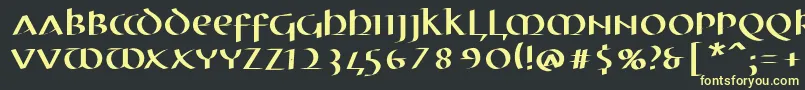 MkuncialePen Font – Yellow Fonts on Black Background