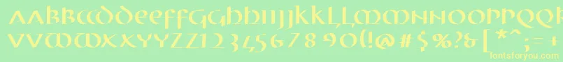 Шрифт MkuncialePen – жёлтые шрифты на зелёном фоне