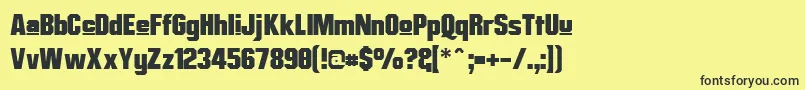 MisterBelvedereUpper Font – Black Fonts on Yellow Background