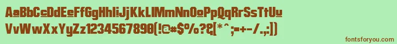 MisterBelvedereUpper-fontti – ruskeat fontit vihreällä taustalla