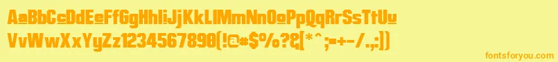 MisterBelvedereUpper Font – Orange Fonts on Yellow Background