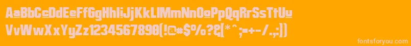 MisterBelvedereUpper-fontti – vaaleanpunaiset fontit oranssilla taustalla