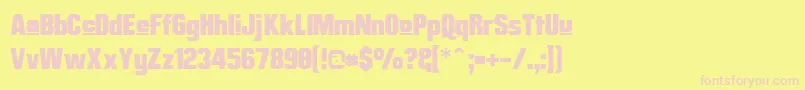 MisterBelvedereUpper Font – Pink Fonts on Yellow Background