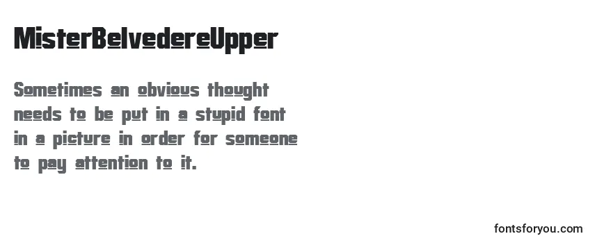 Przegląd czcionki MisterBelvedereUpper