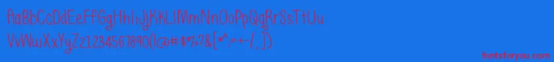 BmdJustAlice Font – Red Fonts on Blue Background