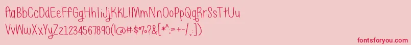 BmdJustAlice Font – Red Fonts on Pink Background