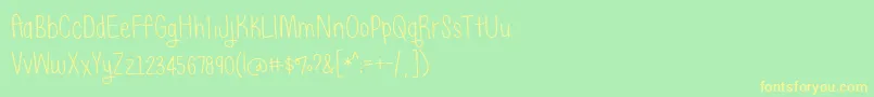 BmdJustAlice Font – Yellow Fonts on Green Background