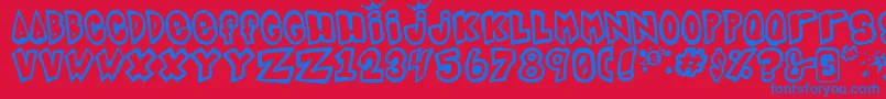 Indigojoker Font – Blue Fonts on Red Background