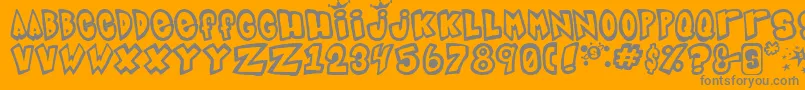 Indigojoker-Schriftart – Graue Schriften auf orangefarbenem Hintergrund