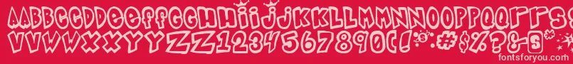 Indigojoker Font – Pink Fonts on Red Background