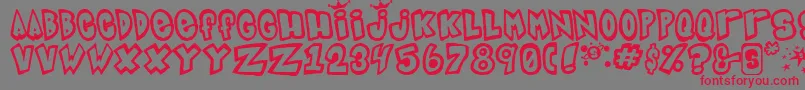 Czcionka Indigojoker – czerwone czcionki na szarym tle