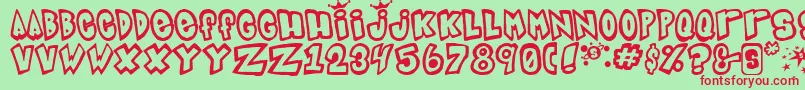 Шрифт Indigojoker – красные шрифты на зелёном фоне