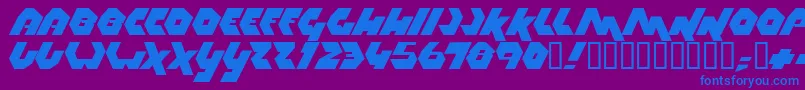 フォントThrust ffy – 紫色の背景に青い文字