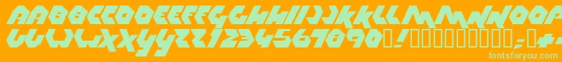 Thrust ffy Font – Green Fonts on Orange Background