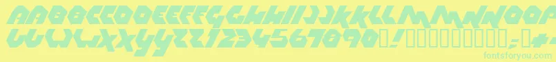 Police Thrust ffy – polices vertes sur fond jaune