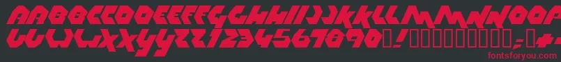 フォントThrust ffy – 黒い背景に赤い文字
