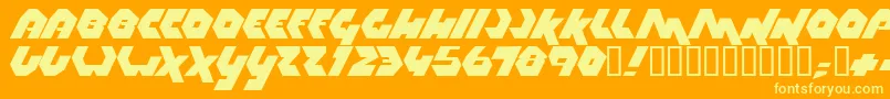 フォントThrust ffy – オレンジの背景に黄色の文字