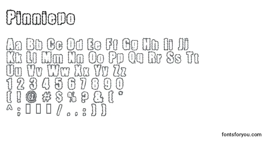 Schriftart Pinniepo – Alphabet, Zahlen, spezielle Symbole
