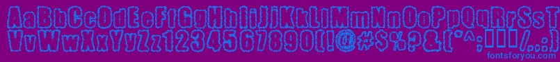 フォントPinniepo – 紫色の背景に青い文字