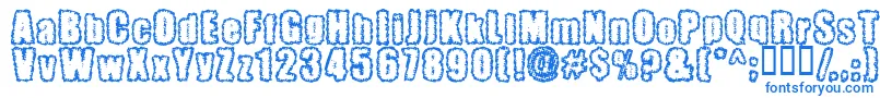 Pinniepo-Schriftart – Blaue Schriften auf weißem Hintergrund