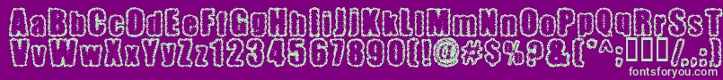 Pinniepo-fontti – vihreät fontit violetilla taustalla