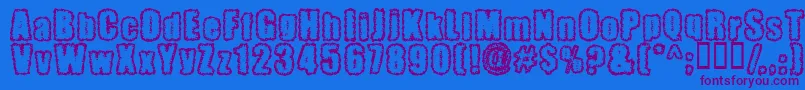 Pinniepo-Schriftart – Violette Schriften auf blauem Hintergrund