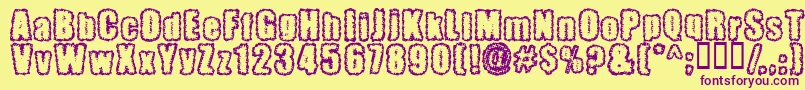 Pinniepo-Schriftart – Violette Schriften auf gelbem Hintergrund