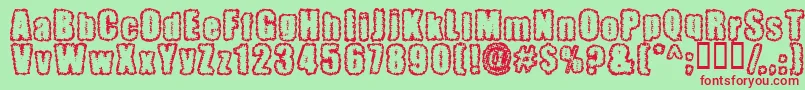 Pinniepo Font – Red Fonts on Green Background