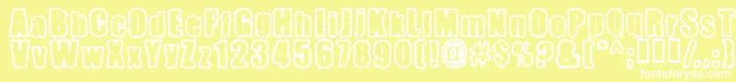 Pinniepo Font – White Fonts on Yellow Background